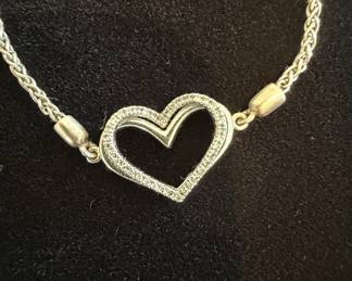 Vera Wang Sterling Silver Heart Bracelet