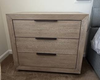 Contemporary 3-Drawer Nightstand with Mitered Frame Design