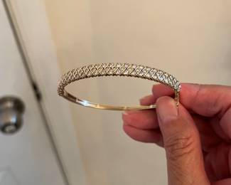 18K Yellow Gold Diamond Bangle Bracelet