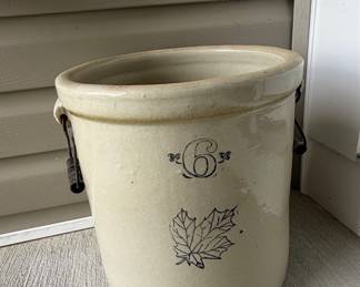 Vintage Western Stoneware Company 6-Gallon Maple Leaf Crock