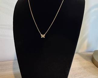14k Gold Ruby Stella Butterfly Pendant Necklace