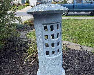 Vintage Concrete Japanese-Style Pagoda Lantern