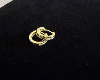 Gold-Tone Sterling Silver Hoop Earrings