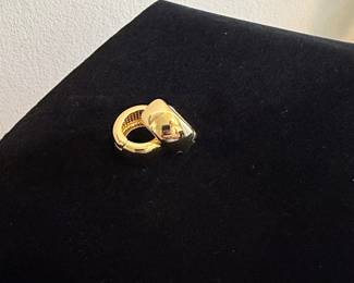 Gold-Toned Panther Head Hoop Earrings
