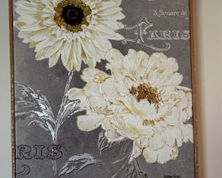 Kathryn White "Mme Jue" Floral Paris White Daisy Canvas Wall Art