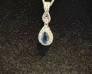 Vera Wang Love Collection Sapphire and Diamond Pendant