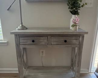 Farmhouse Two-Drawer Console Table with X-Frame Sides
