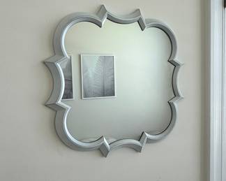 Vintage Silver Quatrefoil Wall Mirror