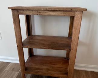 Rustic Solid Wood 3-Tier Accent Shelf