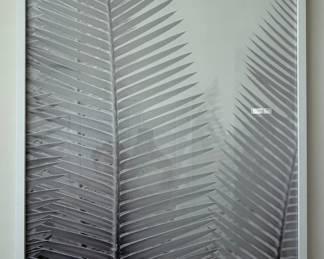 Minimalist Black and White Palm Leaf Framed Print