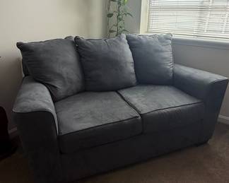 Contemporary Grey Microfiber Loveseat