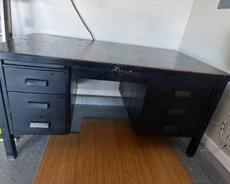 Vintage General Fireproofing Metal Tanker Desk