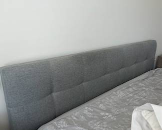 Contemporary Grey Upholstered Tufted Headboard