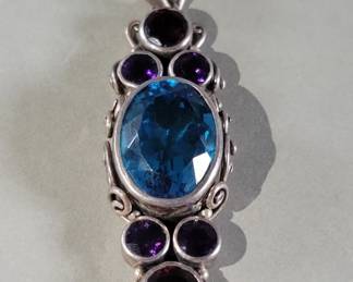 Lot 387 Sterling silver pendant adorned with amethyst