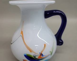 Lot 539 studio art glass pitcher