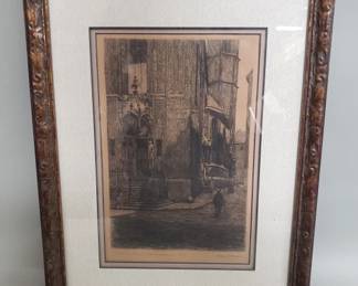 Lot 409 Vintage signed etching