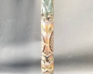 Lot 2 Vintage carved wood totem pole