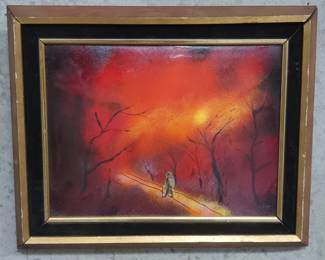 Lot 278 Vintage signed enamel art