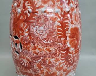 Lot 540 Red and white hand painted Chinese porcelain