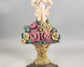 Lot 116 Vintage cast iron floral door stop