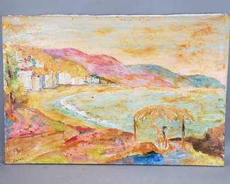 Lot 150 Vintage signed Dallas oil painting on canvas