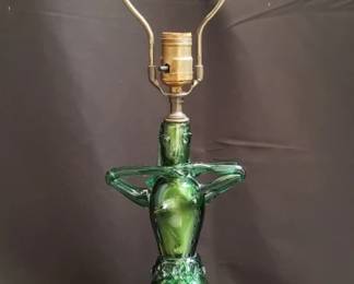 Lot 242 Vintage hand blown art glass female figure table