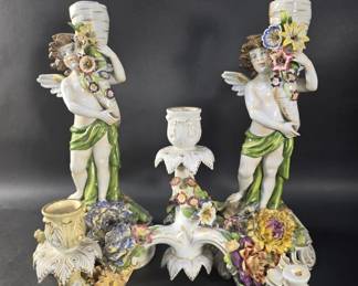 176 Lot 430 Pair of Von Schierholz porcelain candelabra bases