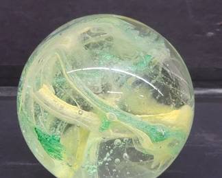 Lot 534 Hand blown large sphere paperweight