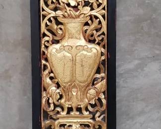 Lot 161 Vintage Asian gilt wood panel