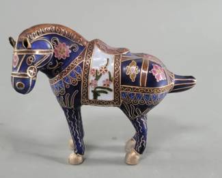 Lot 419 Vintage cloisonne horse sculpture