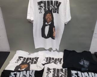 Lot 466 Box of Rick James tshirts