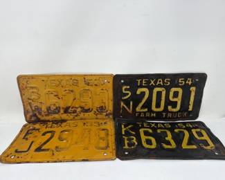 Lot 521 Group of four vintage Texas license plates