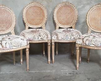 179 Lot 107 Louis XVIstyle French chairs with caned back
