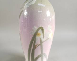 004 Lot 21 1903 Rookwood floral pottery vase by Sara Sax