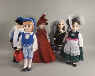 Lot 440 5 vintage Effanbee dolls