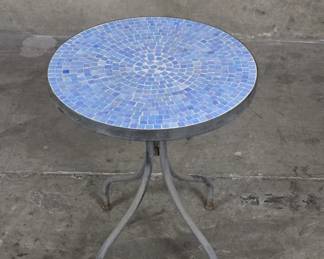 Lot 254 World Market mosaic outdoor round end table