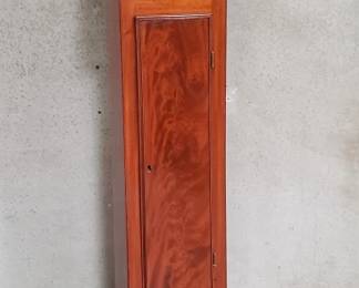 064 Lot 106 Antique mahogany grandfather clock with handpainted enamel face