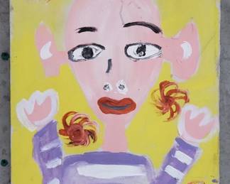 Lot 286 Signed Hellish oil painting on canvas with i