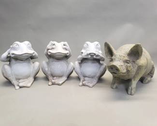 Lot 305 Group of composite garden statues