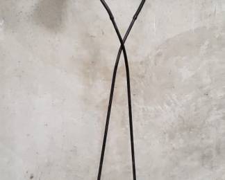 Lot 185 Vintage iron floor lamp with fiberglass shades