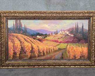 122 Lot 253 Irene Sheri signed oil on canvas vineyard landscape