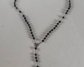 Lot 361 Vintage silver rosary with iridescent