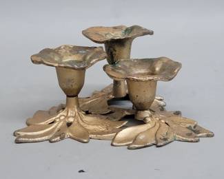 Lot 532 Art Nouveau style brass candleholder