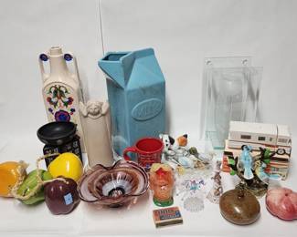 Lot 308h Vintage items glassware, marble and ceramic