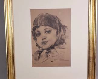 Lot 143 Vintage Nicolai Fenchin portrait print
