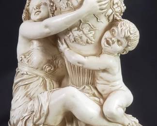 Lot 181 Vintage plaster figural urn