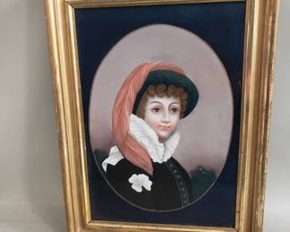Lot 412 Antique reversed painting on glass