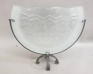 Lot 342 Vintage glass and metal vase