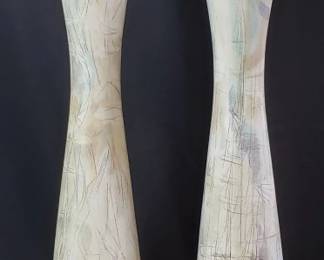 057 Lot 238 Pair of Sascha Brastoff Midcentury Modern ceramic table lamps