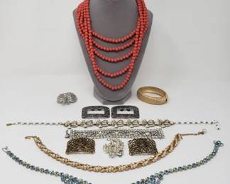 Lot 290 Group of costume jewelry, Trifari, Weiss, Gale,
